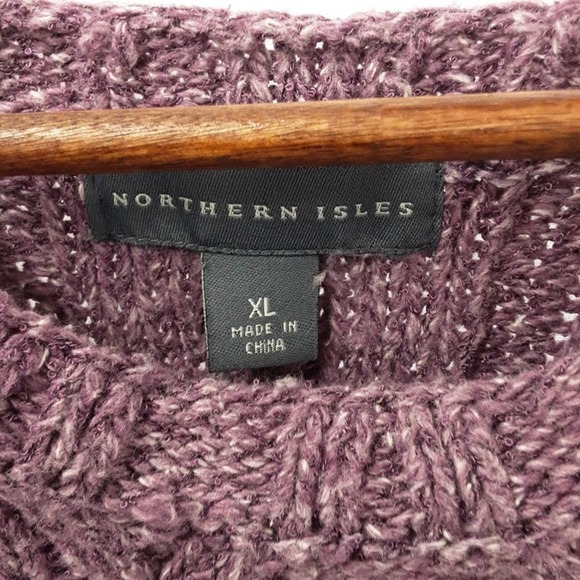 Cozy Purple Chunky Cotton Blend Spring Beach Sweater - Picture 4 of 8